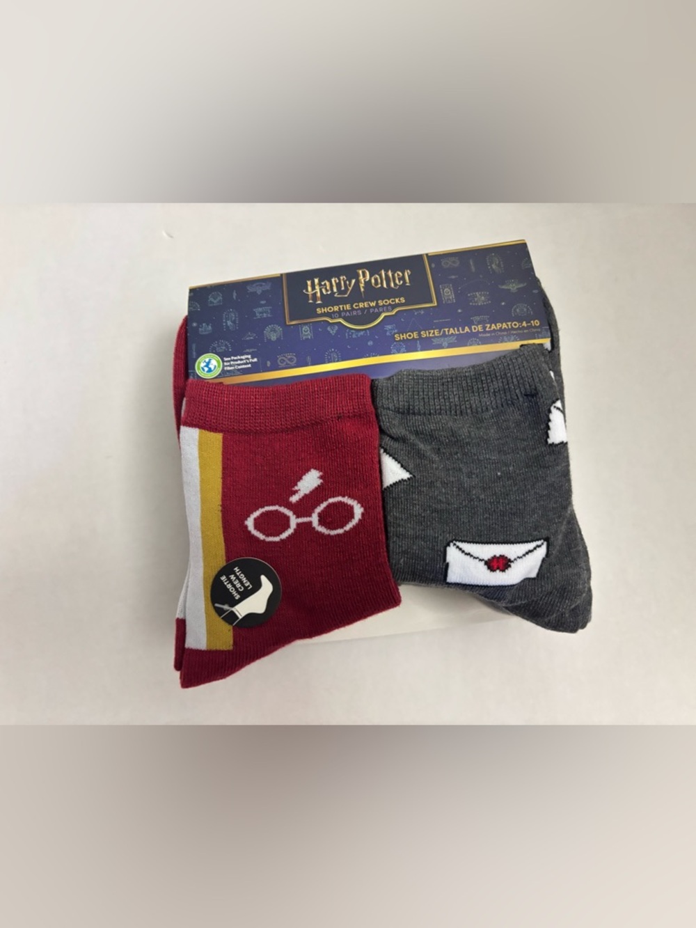 New!  Harry Potter 10 Pairs Women's Shortie Crew Length Socks  Shoe Size 4-10